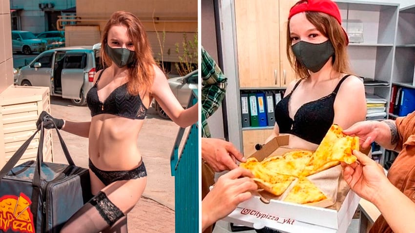 Russian strippers turn to delivering pizzas amidst club closure!
