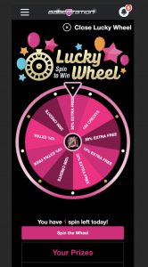 prize wheel for the Babestation birthday